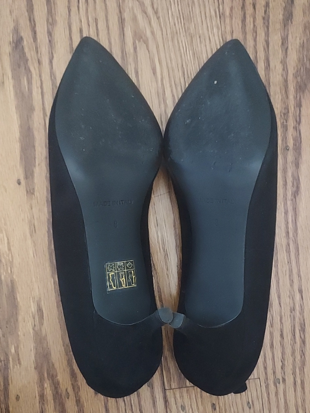 Everlane Kitten Heels Pointed Toe Black Suede 2" - Picture 8 of 10